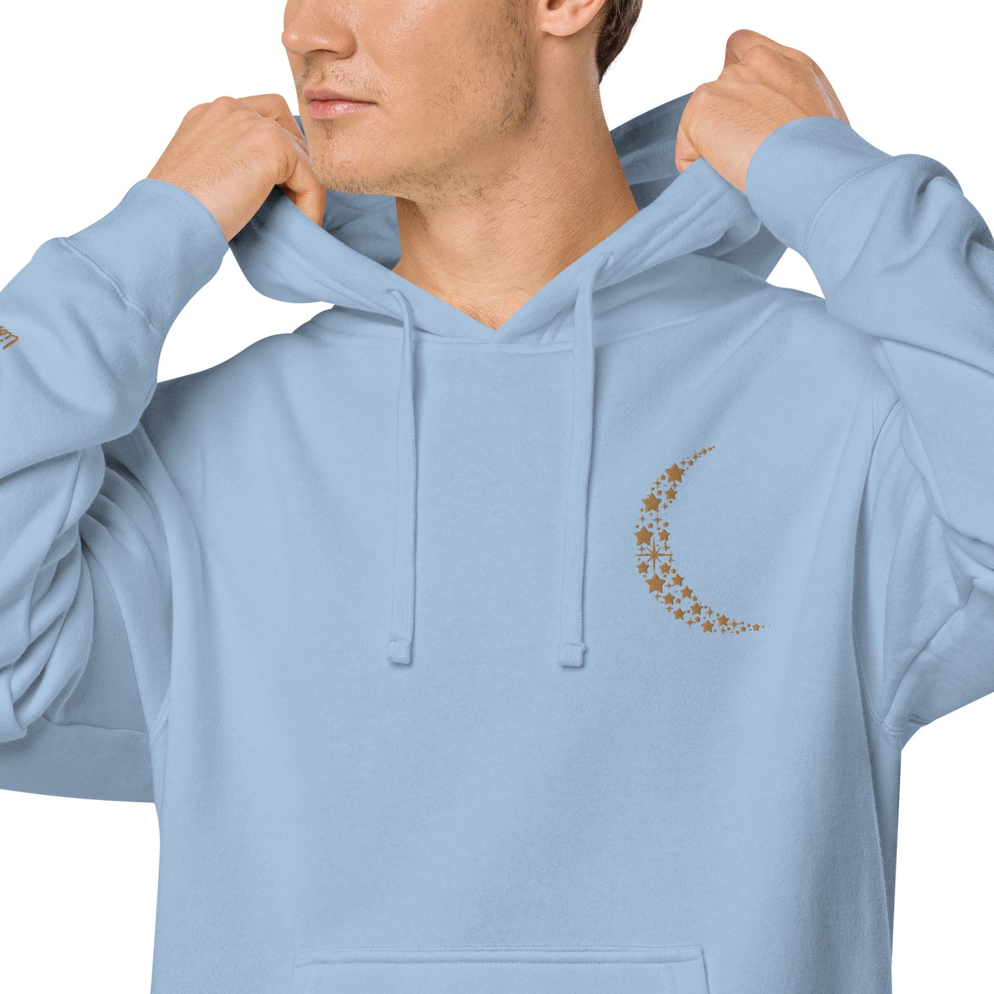 Crescent Moon Design Unisex Pigment-Dyed Hoodie, lioness-love