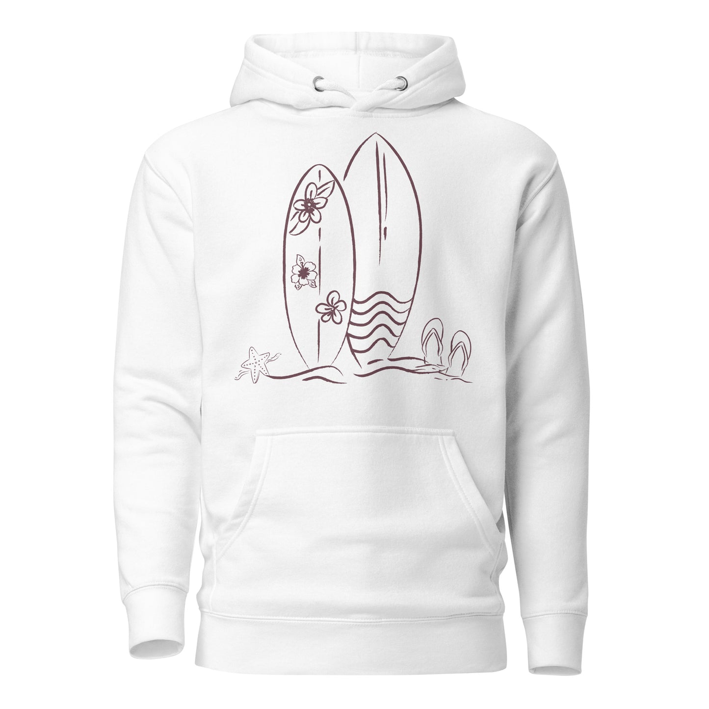 Surf board printed unisex comfort and style hoodies
