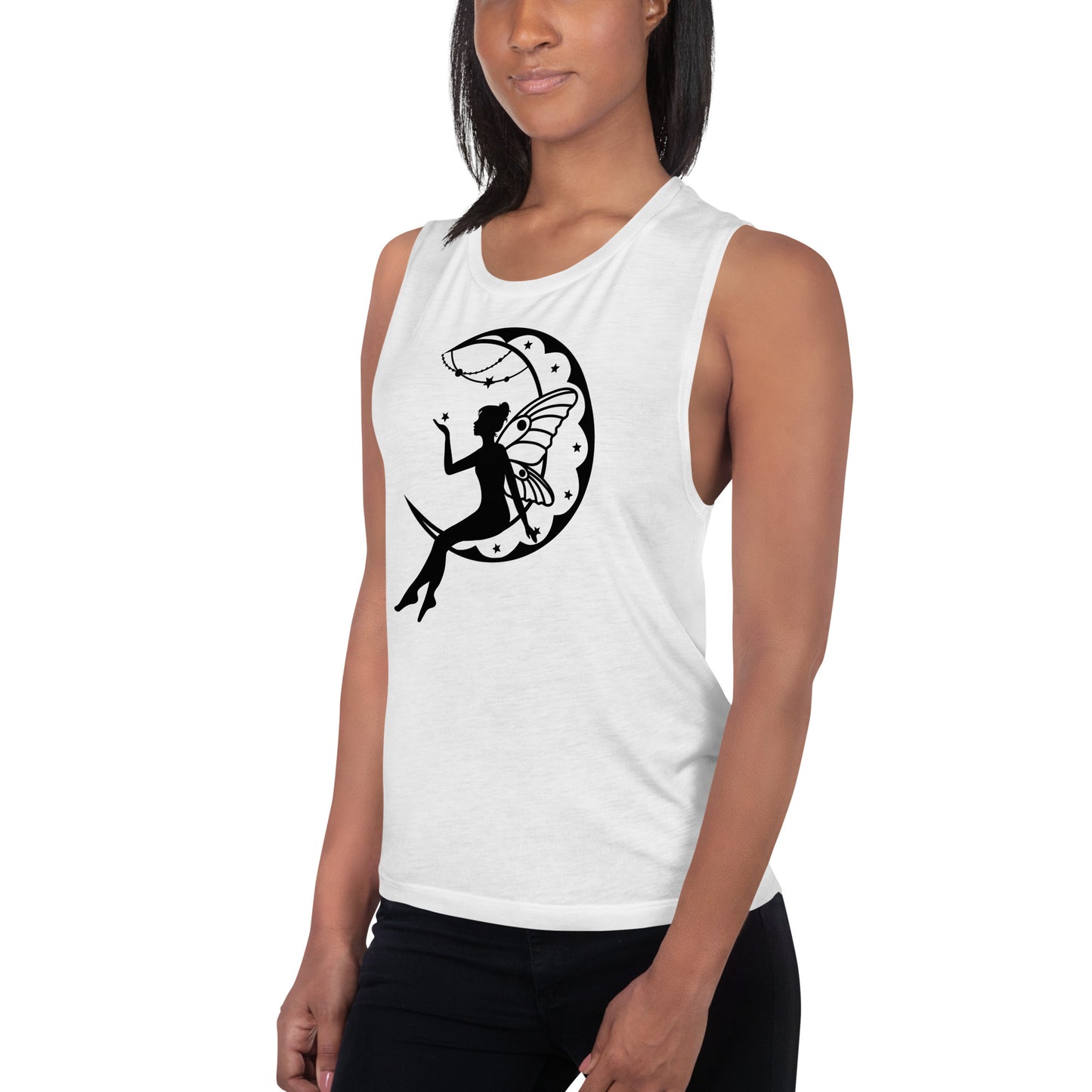 Fairy Moon Mystical Boho Muscle Tank, lioness-love
