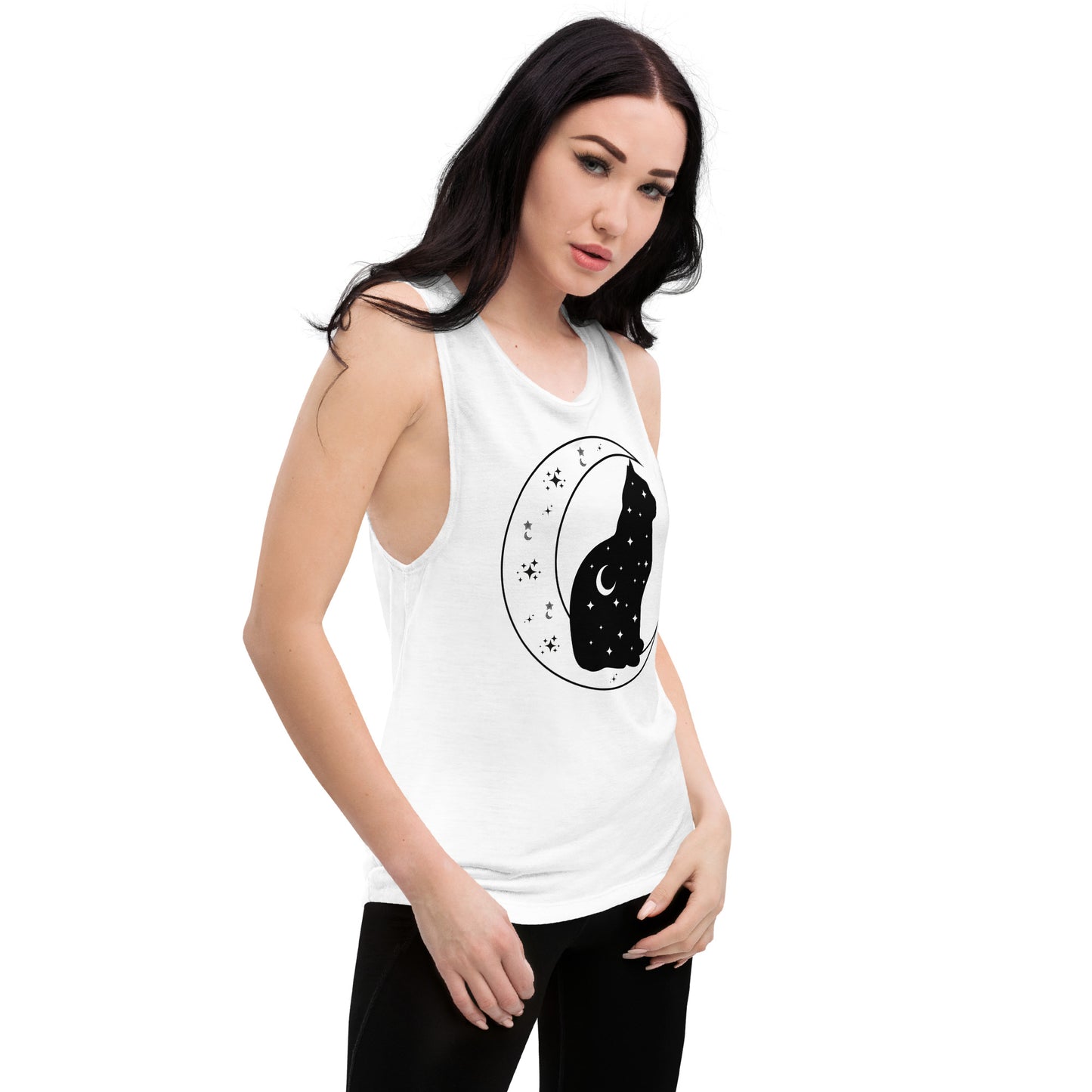 Mystical Moon & Stars Graphic Muscle Tee, lioness-love