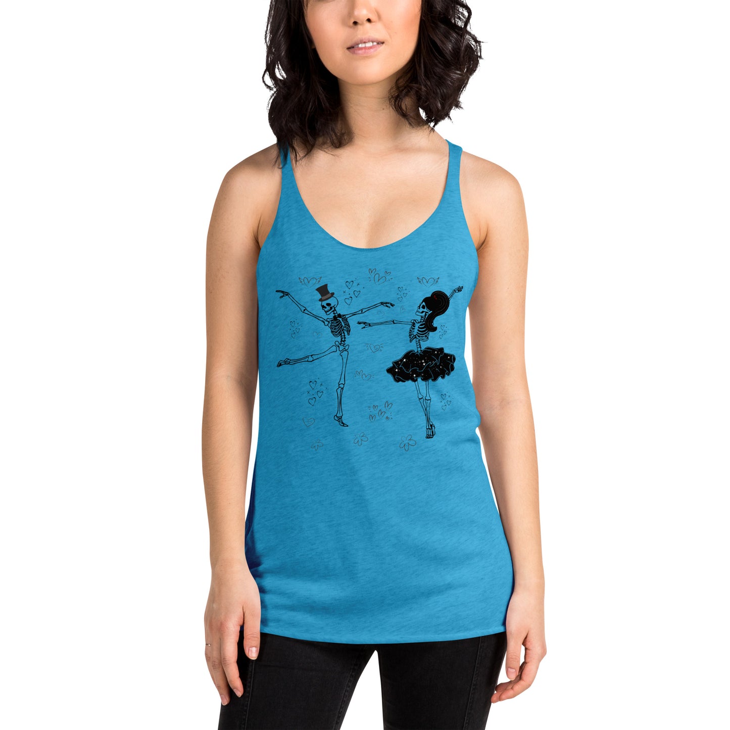 Dancing Skeleton Love Racerback Tee, lioness-love