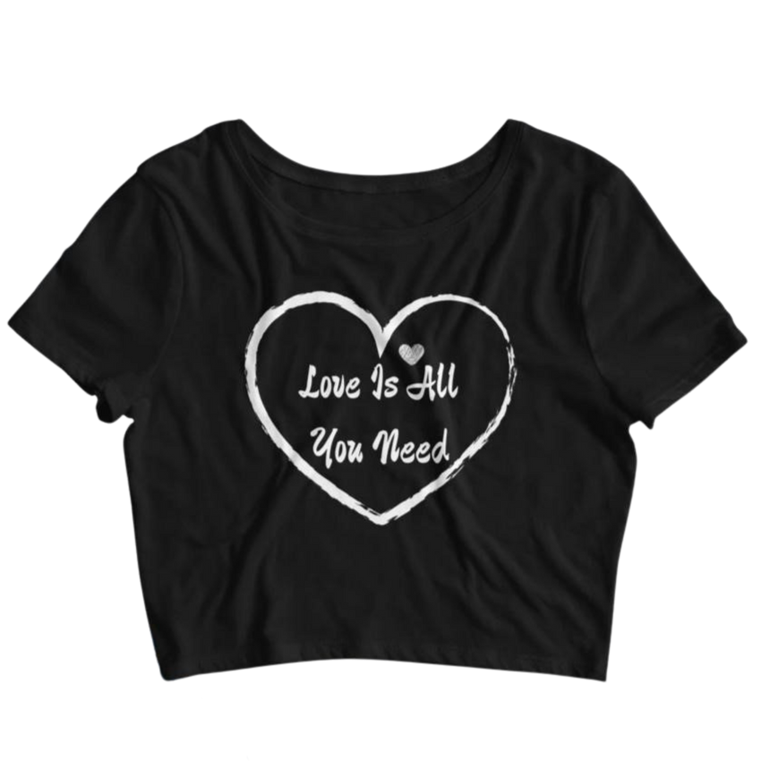 Love is all you need print crop top for women