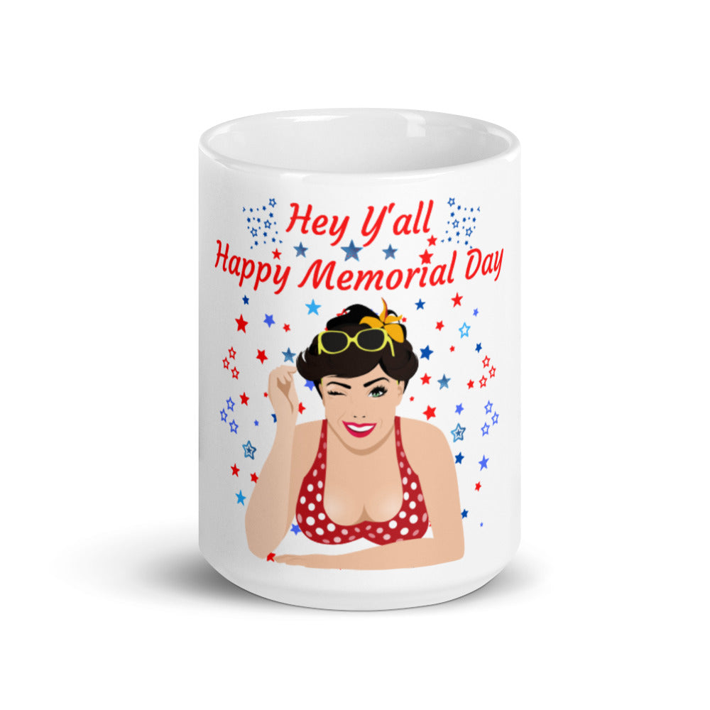 Hey Y’all Happy Memorial Day Mug – Patriotic Coffee Cup