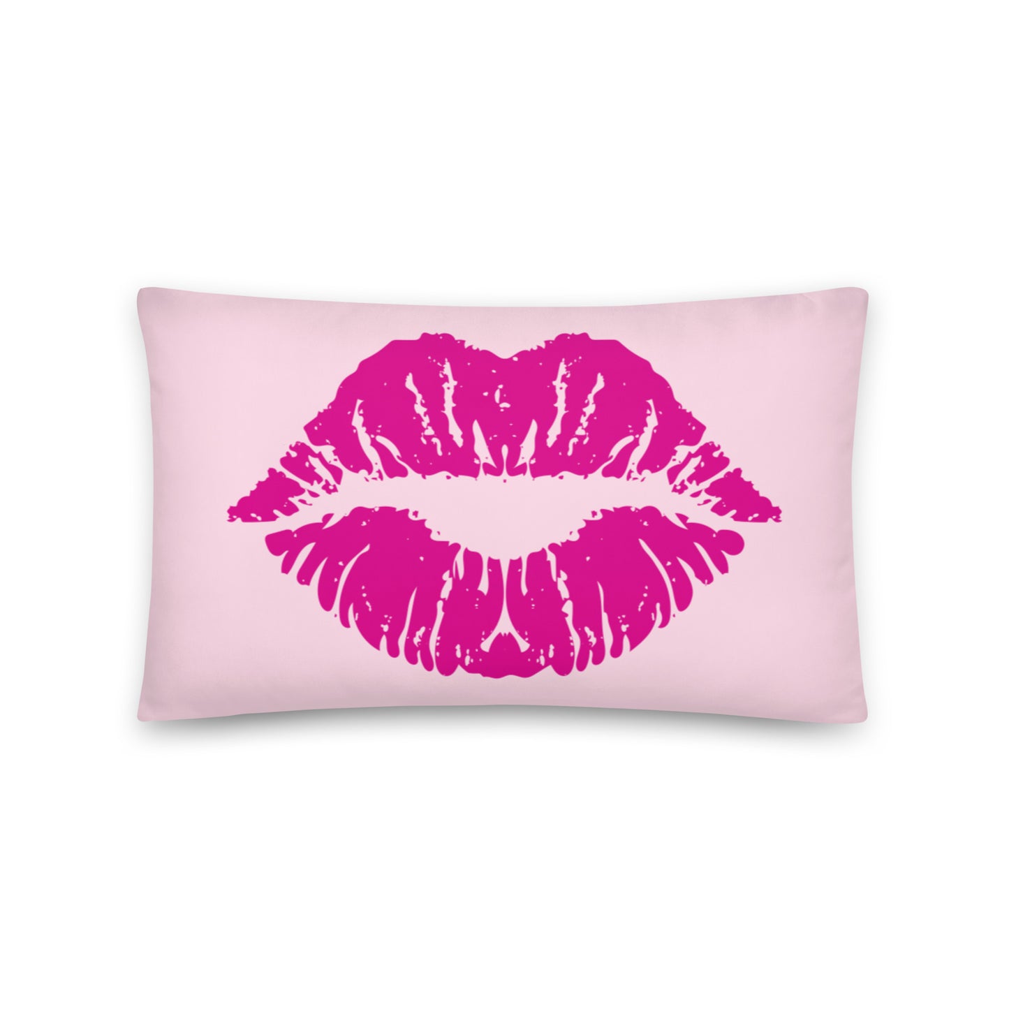 This eye-catching pillow features a bold design of luscious pink lips, bringing a touch of playfulness and elegance to any space.