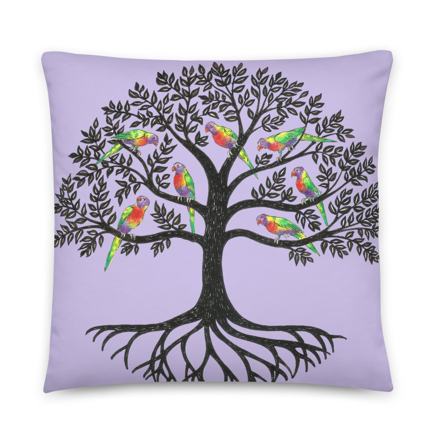Crafted with meticulous attention to detail, this cushion cover features a captivating tree design in vibrant shades of purple, adding a touch of nature-inspired elegance to any room.