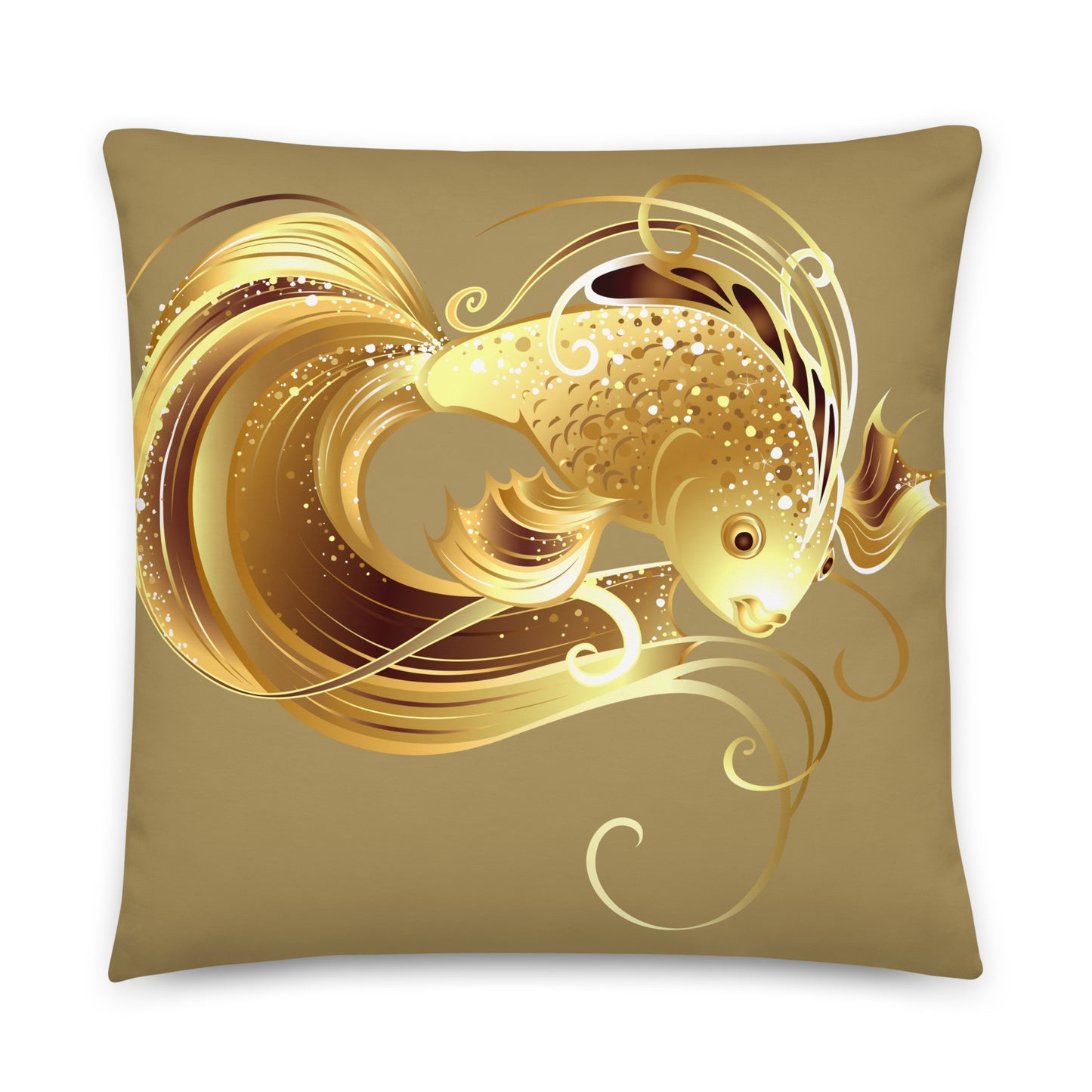 Crafted with exquisite attention to detail, this cushion cover features a captivating design showcasing vibrant fish motifs in a visually striking arrangement.