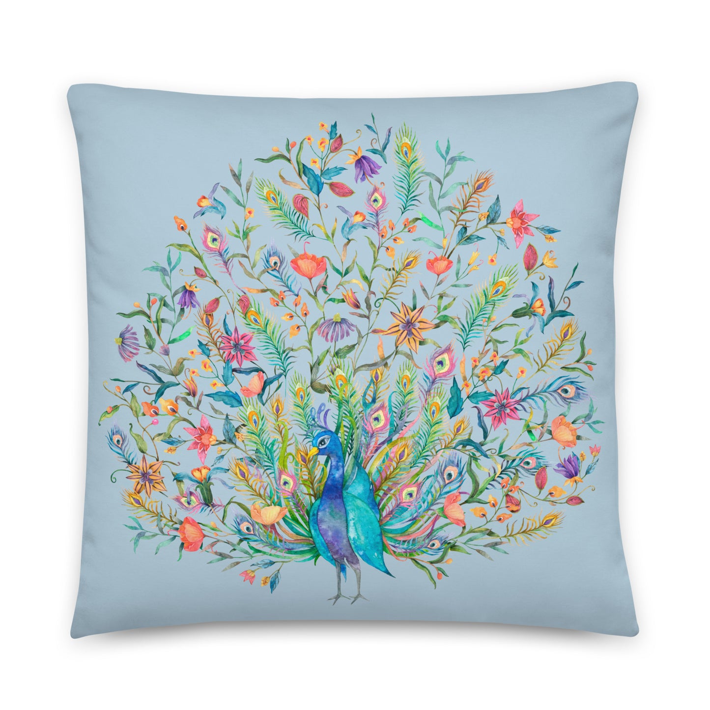 This beautiful cushion cover features an enchanting peacock design, meticulously crafted with vibrant colors and intricate detailing.
