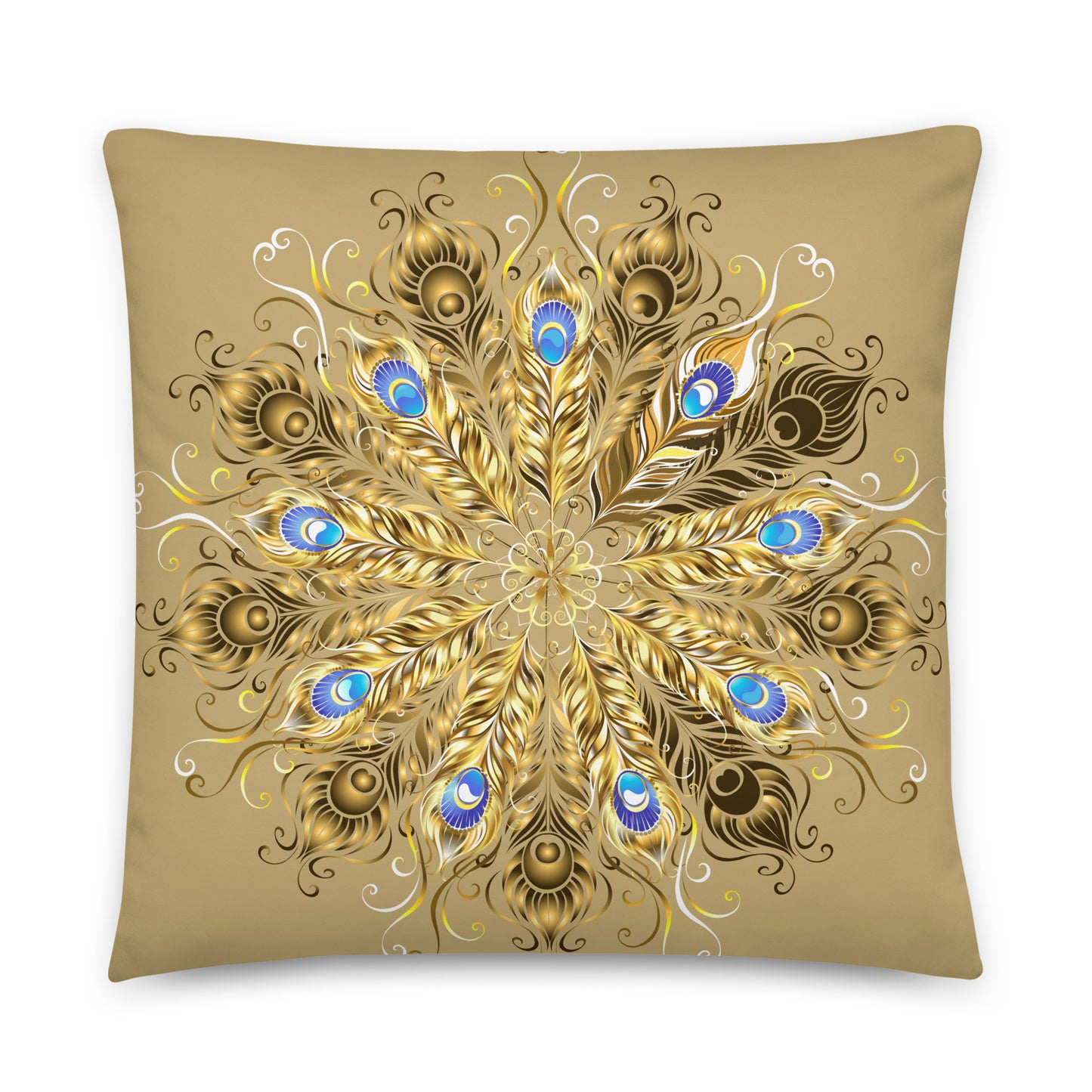 Crafted with utmost precision and attention to detail, this pillow showcases the timeless elegance of peacock feathers in vibrant hues.