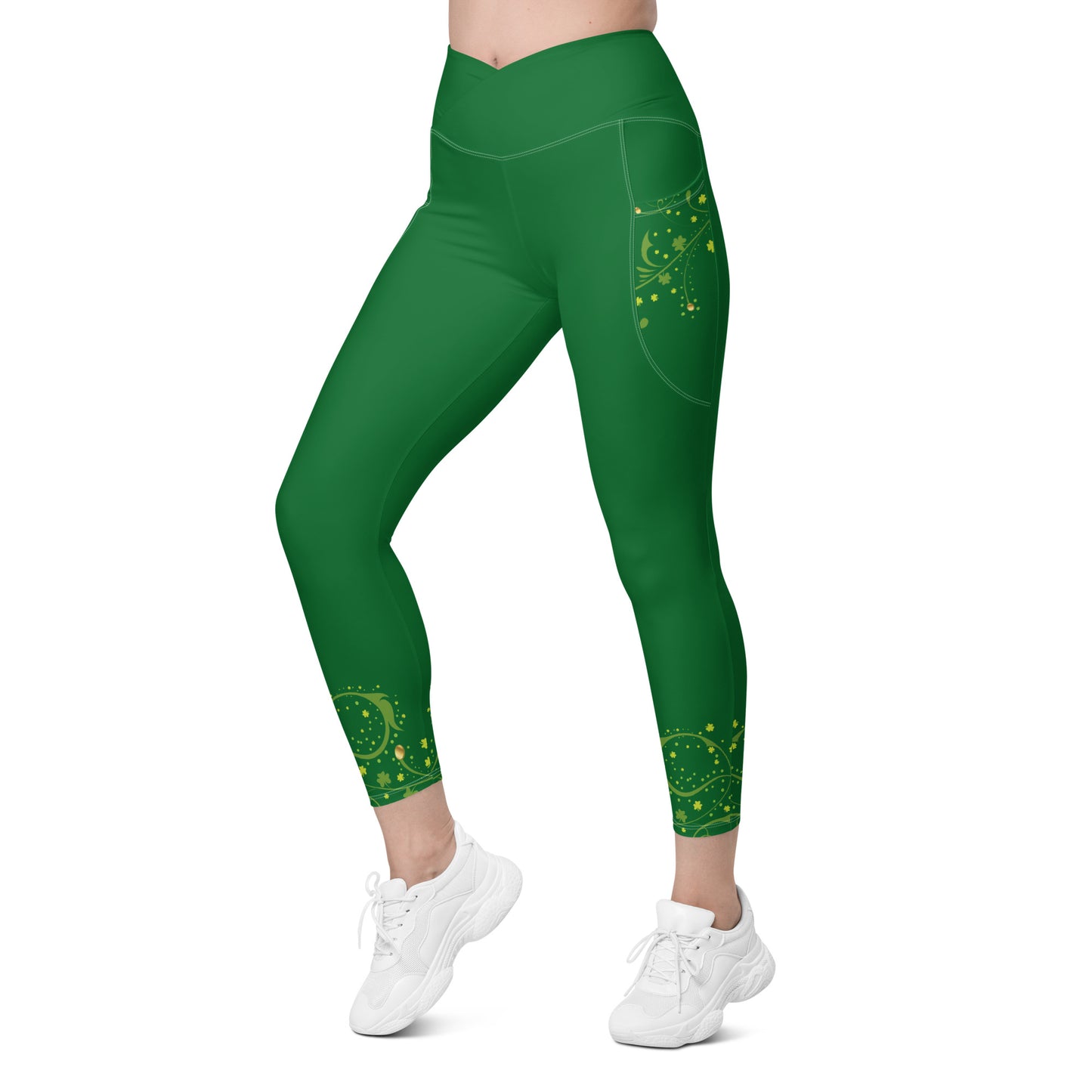 Stylish Athletic Crossover Leggings with Pockets, lioness-love