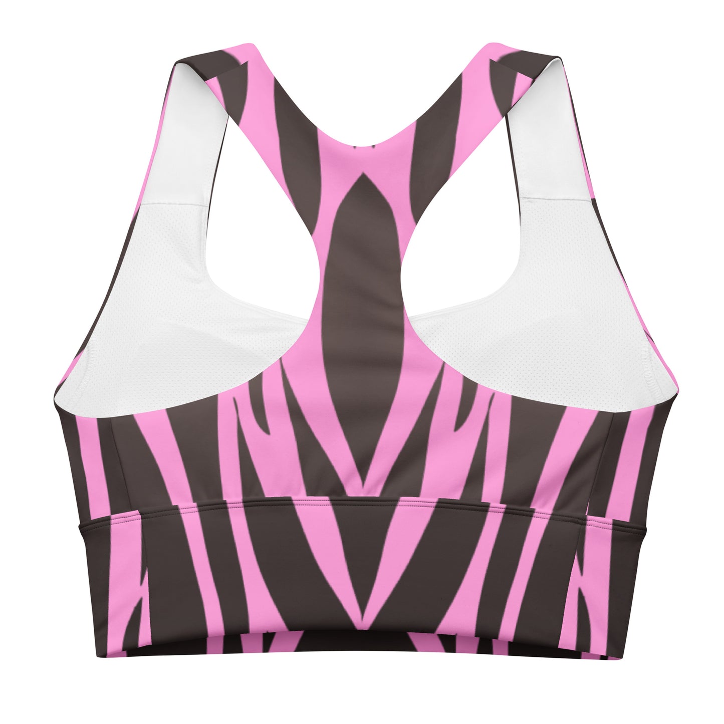 Pink Zebra Print Longline Sports Bra, lioness-love