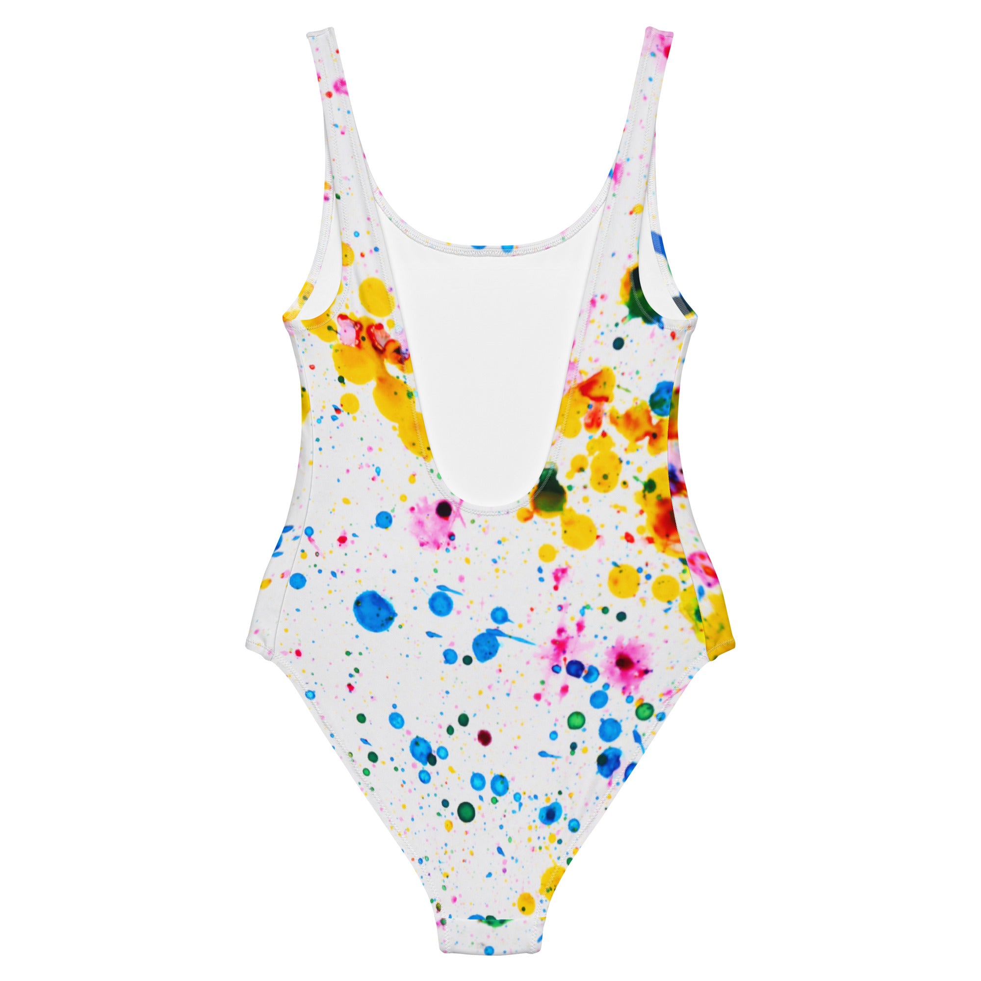 Splatter paint printed women’s swimsuit