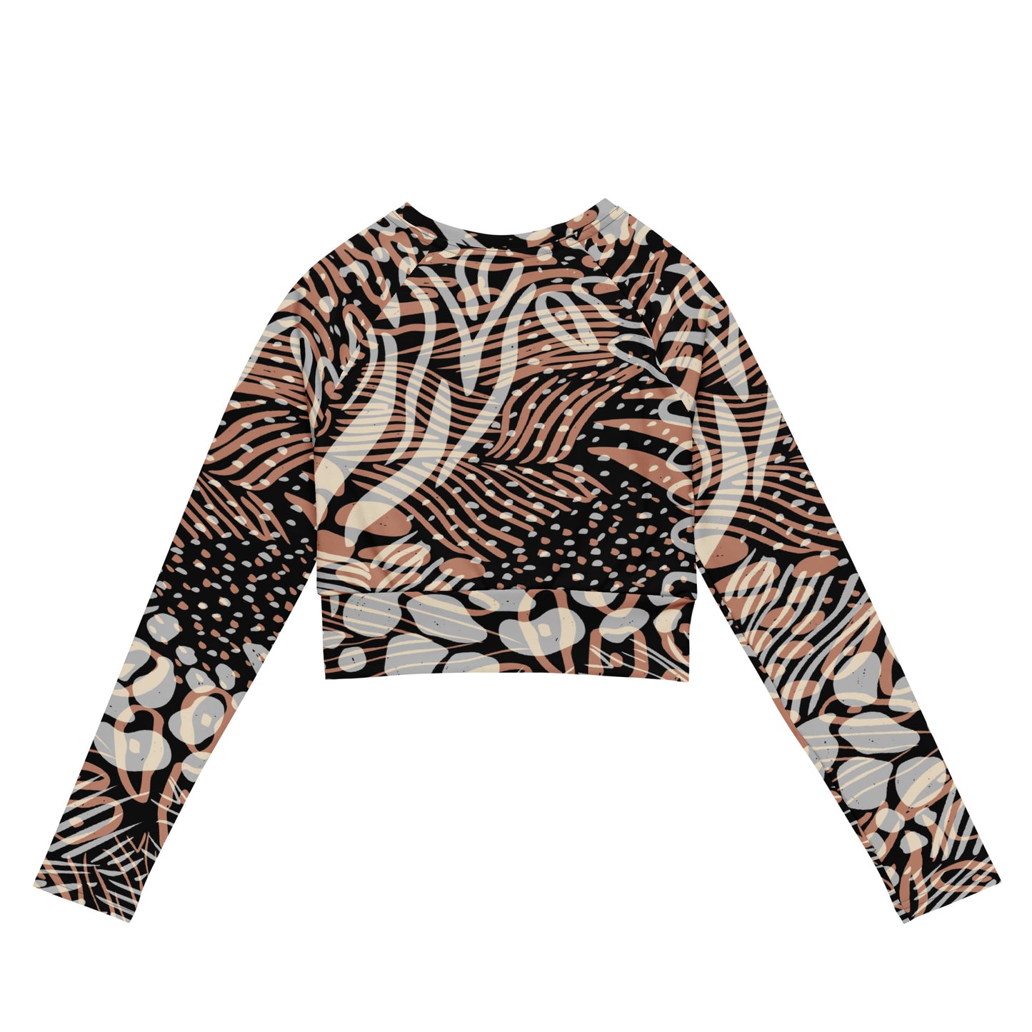 Animal print long-sleeve crop top for women, lioness-love