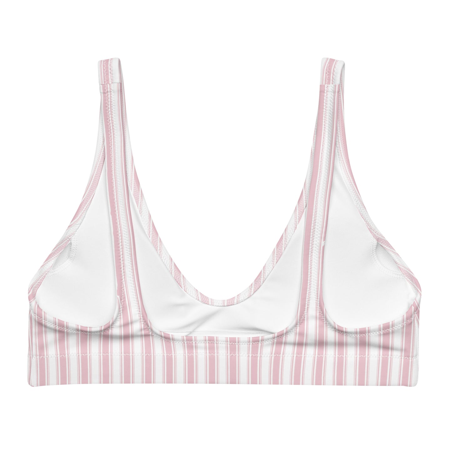 Crafted from high-quality, durable materials, this bikini top features vertical stripes that elongate the torso and create a flattering silhouette.