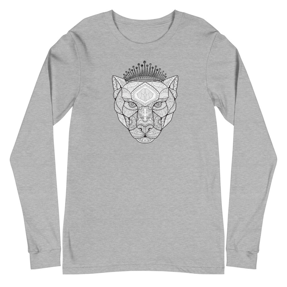 Jeweled lioness long sleeve t-shirt for ladies