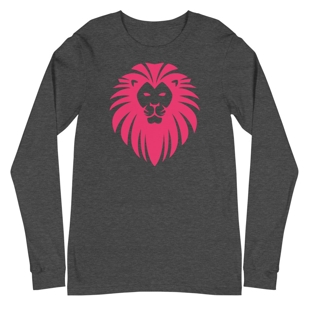 Pink Lion Face Long Sleeve Tee, lioness-love
