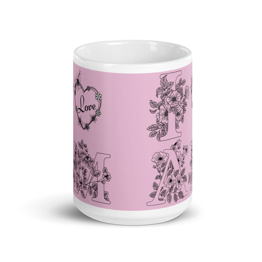 Get inspired with our Iam Love graphic printed mug.