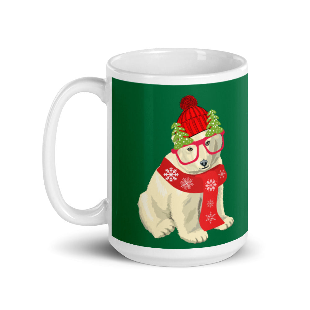 Adorable Polar Bear Christmas Perfect Gift Mug, lioness-love