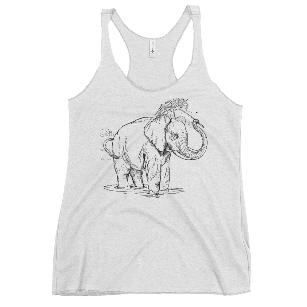 Elephant shading print tank top for women