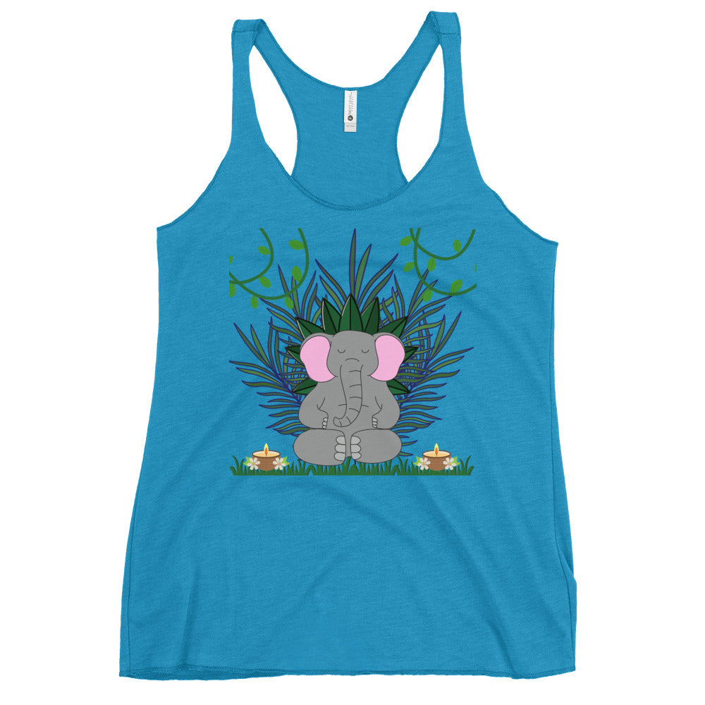 Meditating Elephant Racerback tank, lioness-love