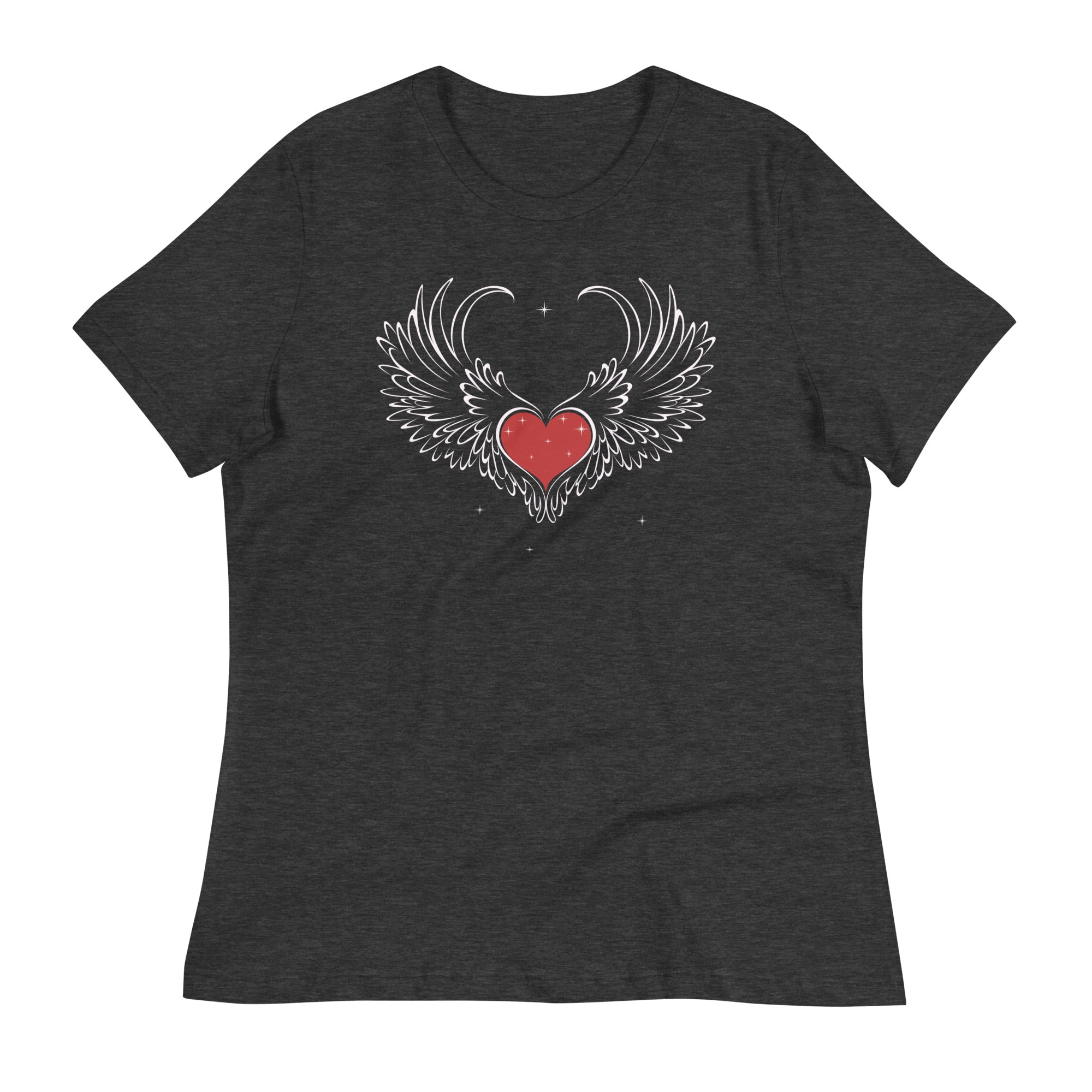 Heart with wings love t-shirt for women, lioness-love