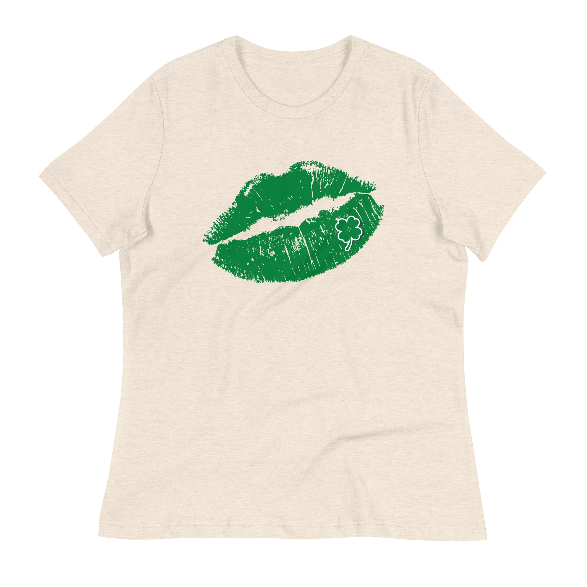 St. Patrick's Day Green Lips and Shamrock Women's T-Shirt