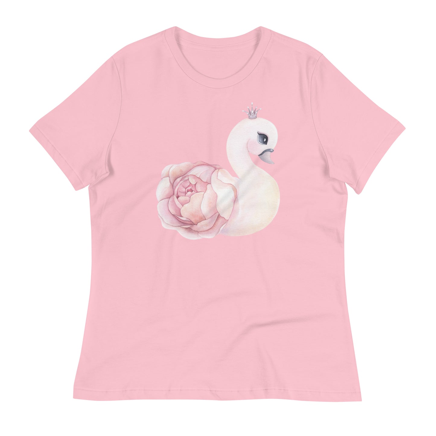 Graceful swan rose pink tee for women fashion, lioness-love.com