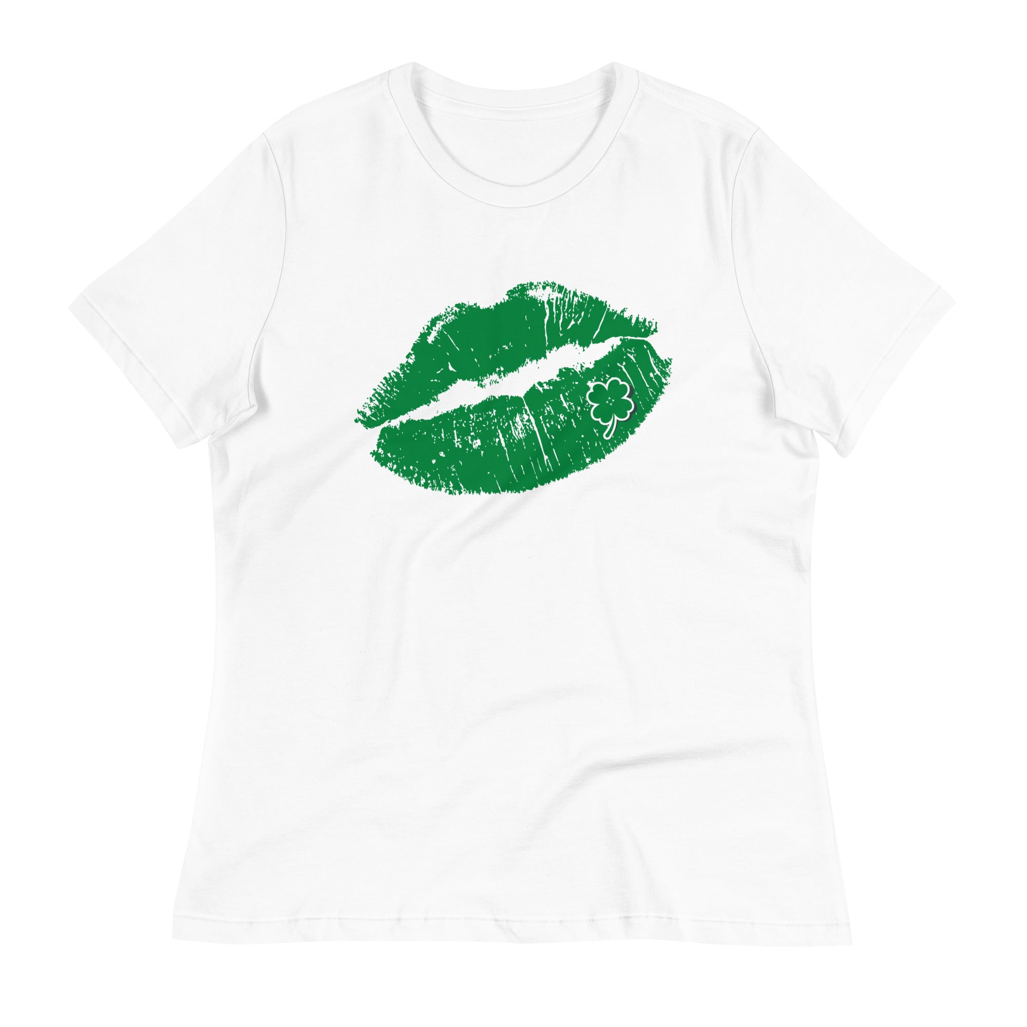 St. Patrick's Day Green Lips and Shamrock Women's T-Shirt