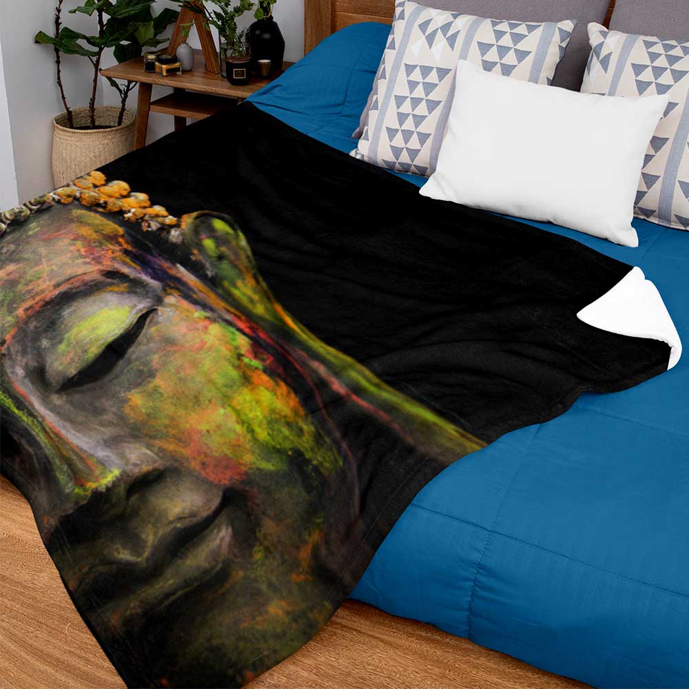 Large Buddha tapestry blanket for peaceful home decor