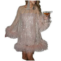 Party Short Evening Dress Shimmering Powder Sequins 20