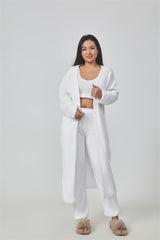 Cozy Pajama Set 3 Piece Lounge Set Cute Loungewear Warm Suit Sets Matching Set Lounge Set 3 Piece Pant Sets Women Winter Dress