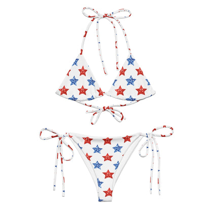 Patriotic Stars Red and Blue Stars String Bikini, lioness-love
