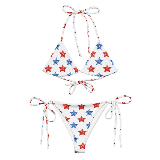 Patriotic Stars Red and Blue Stars String Bikini, lioness-love