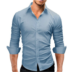 Men Slim Cotton Fitted Dress Shirts for Men Cotton Long Sleeve Button Shirt Wrinkle Free Stretch Top Business Work Formal Shirt, lioness-love