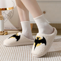 Halloween Bat Cartoon Thermal Winter Cotton Slippers Cozy Footwear Warm Cotton Slippers Unisex cotton Slippers couples cotton footwear, lioness-love