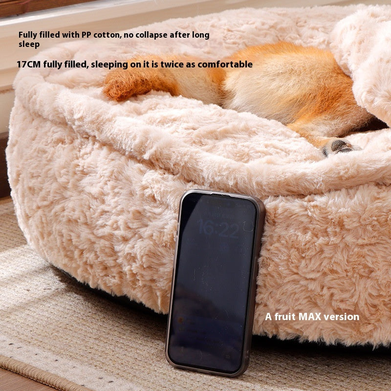 Fluffy Round Removable And Washable Pet Bed Pet Supplies