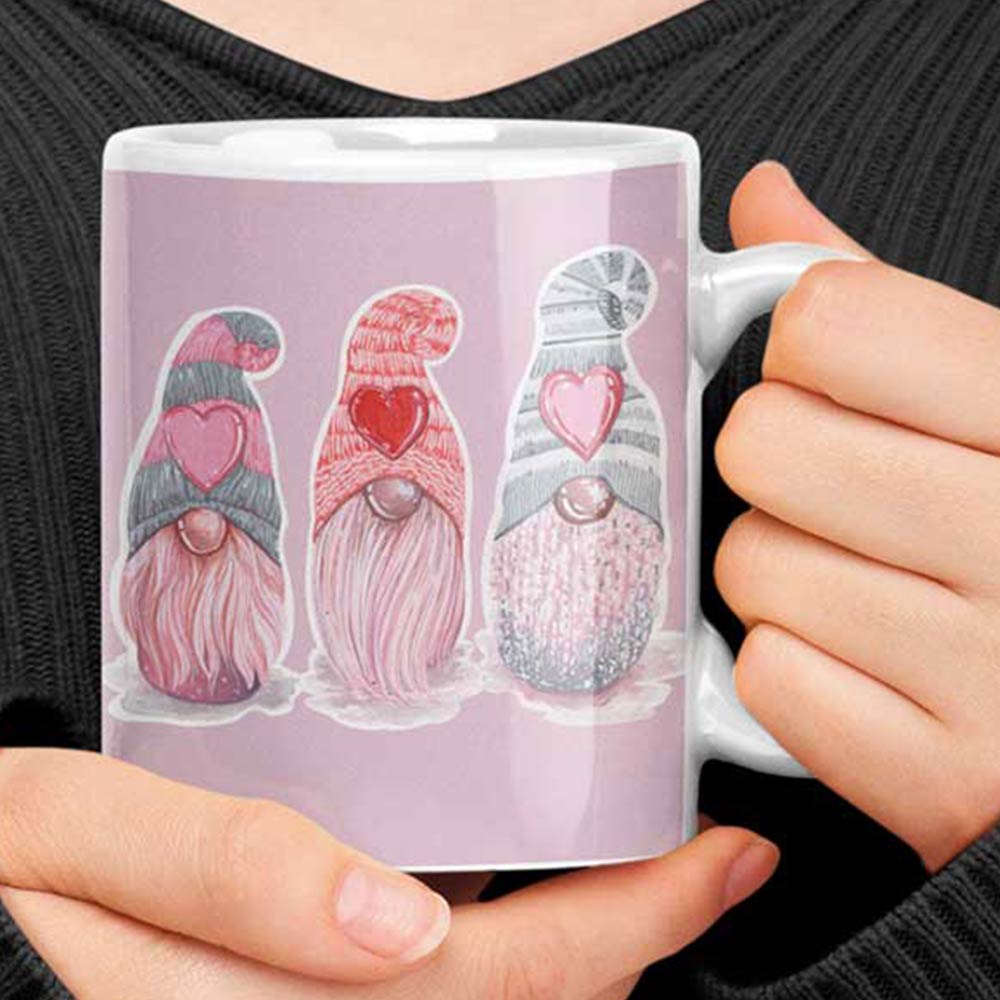 Whimsical gnome patterned coffee mug