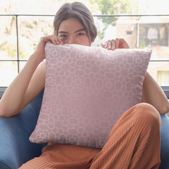 Luxury light pink graphic print cushion for upscale interiors