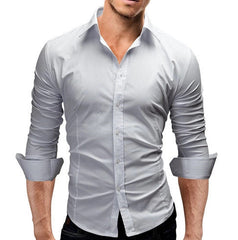 Men Slim Cotton Fitted Dress Shirts for Men Cotton Long Sleeve Button Shirt Wrinkle Free Stretch Top Business Work Formal Shirt, lioness-love