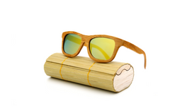 Wooden Frame Polarized Sunglasses with Bamboo Case