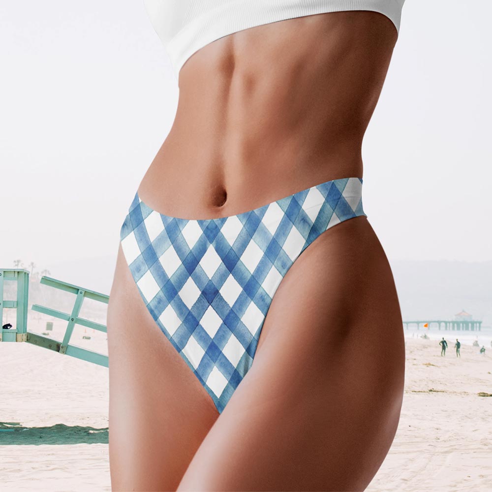 Trendy checkered swimwear bottoms for women's fashion
