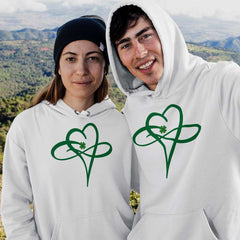 Stylish and comfortable unisex hoodies with clover heart design