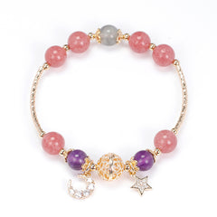 Bardo Crystal Bracelet Strawberry Quartz White Moonlight