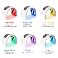 Red-Light-Therapy-Mask, Led Light Therapy for Face, 6 Colors Led Face Mask Facial Led Light Therapy Tool Skin Care Equipment at Home, Facial Neck Body Hand Beauty Mask