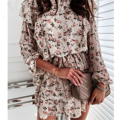 Floral Print Dress For Women Casual Long Sleeve Dress Party 22