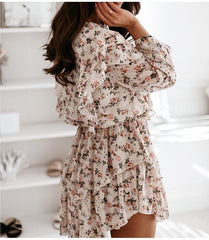 Floral Print Dress For Women Casual Long Sleeve Dress Party 22