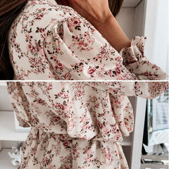 Floral Print Dress For Women Casual Long Sleeve Dress Party 22