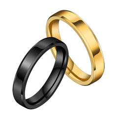 Stainless Steel Gold Ring for Women & Men Fashion Wedding Band Gift