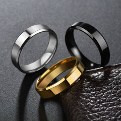 Stainless Steel Gold Ring for Women & Men Fashion Wedding Band Gift