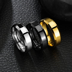 Stainless Steel Gold Ring for Women & Men Fashion Wedding Band Gift