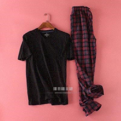 Men's Casual Plaid Pajama Set Lapel pajamas  Modal cotton pajamas male sleepwear Loungewear